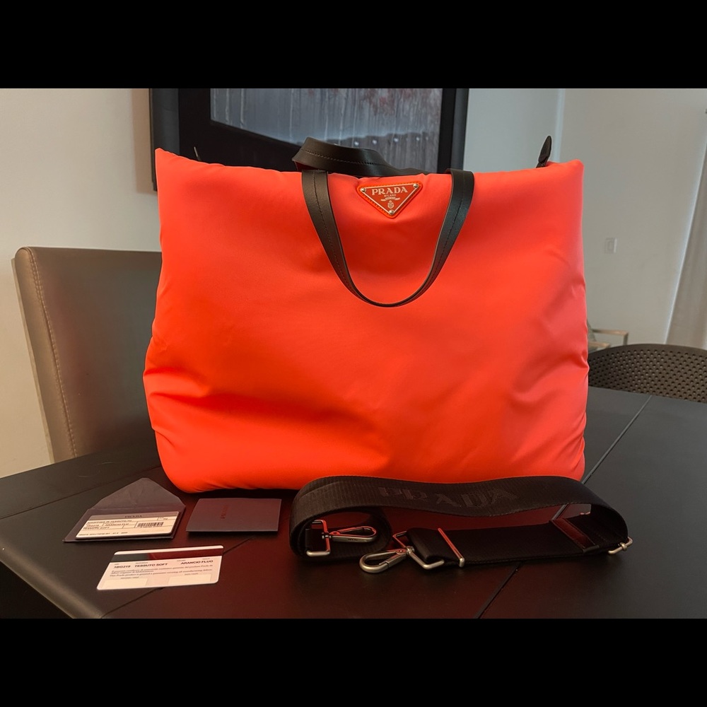 Authentic Prada oversized nylon tote